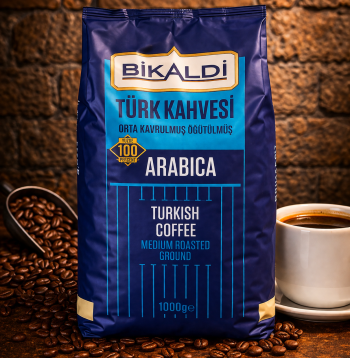 BİKALDİ ~ 1 KG ORTA KAVRULMUŞ TÜRK KAHVESİ